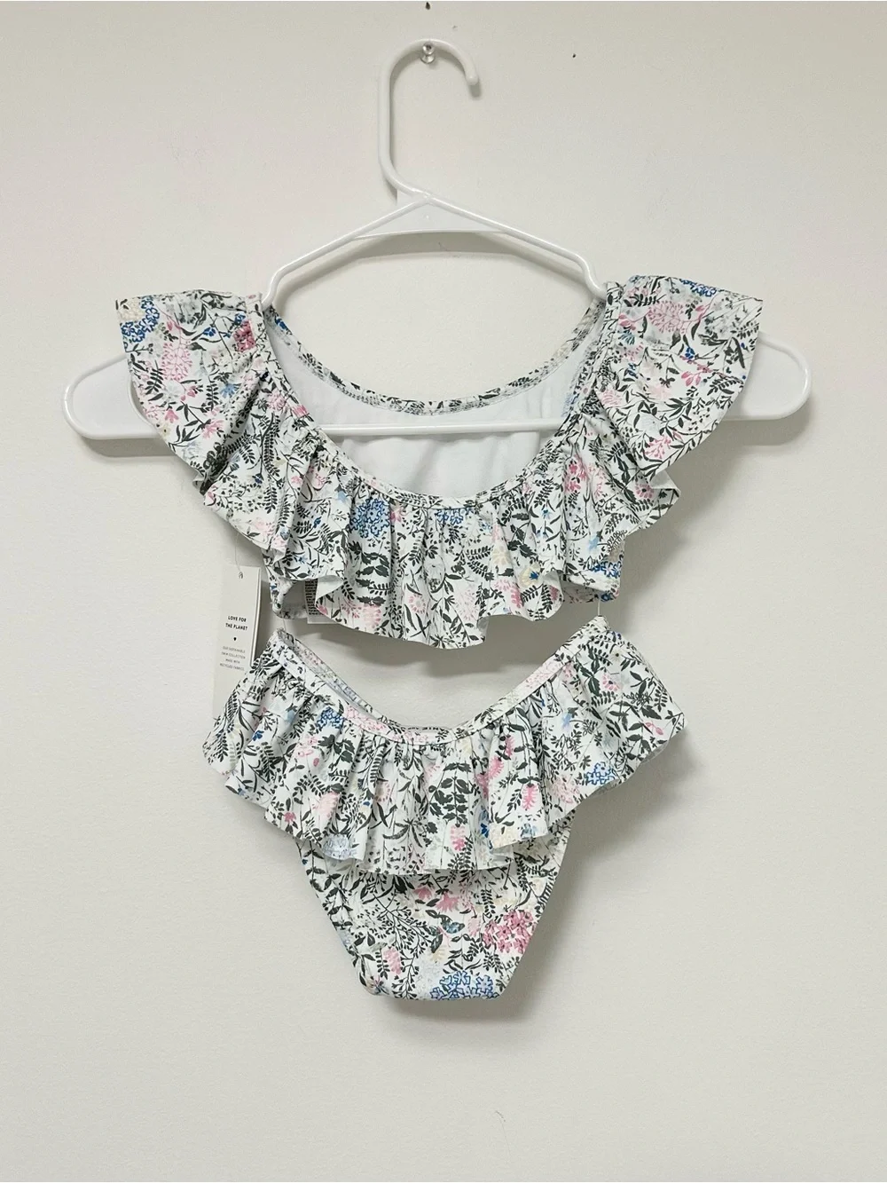 NEW Janie and Jack Ruffled Floral Two-Piece Swim Set - Pink & Blue Floral sz 3T